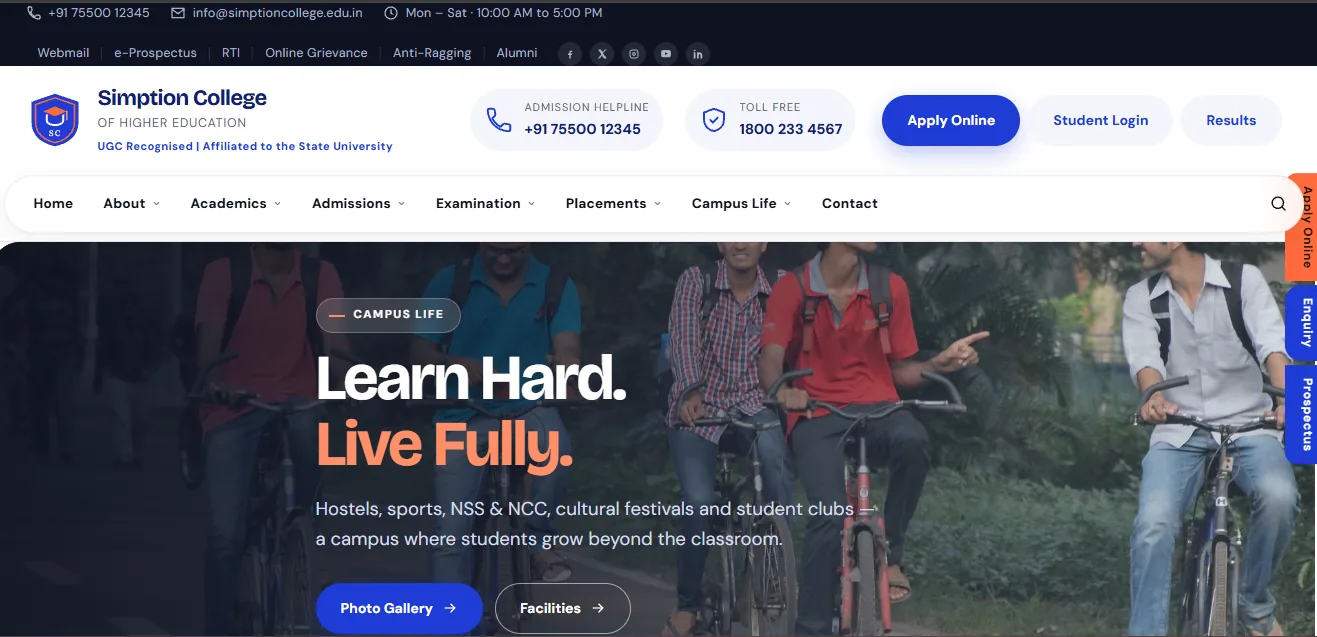 College Website Demo 3 template — demo 3 screenshot