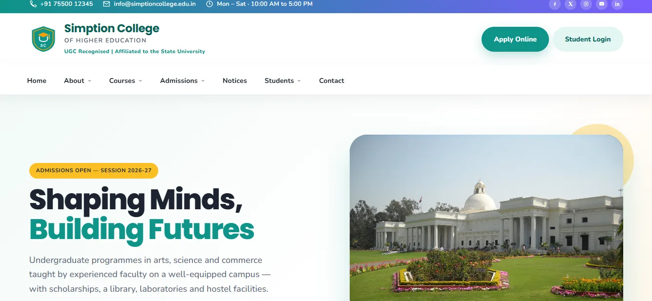 College Website Demo 4 template — demo 4 screenshot