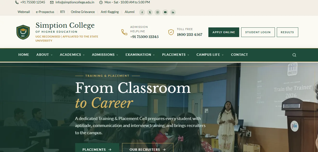 College Website Demo 6 template — demo 6 screenshot