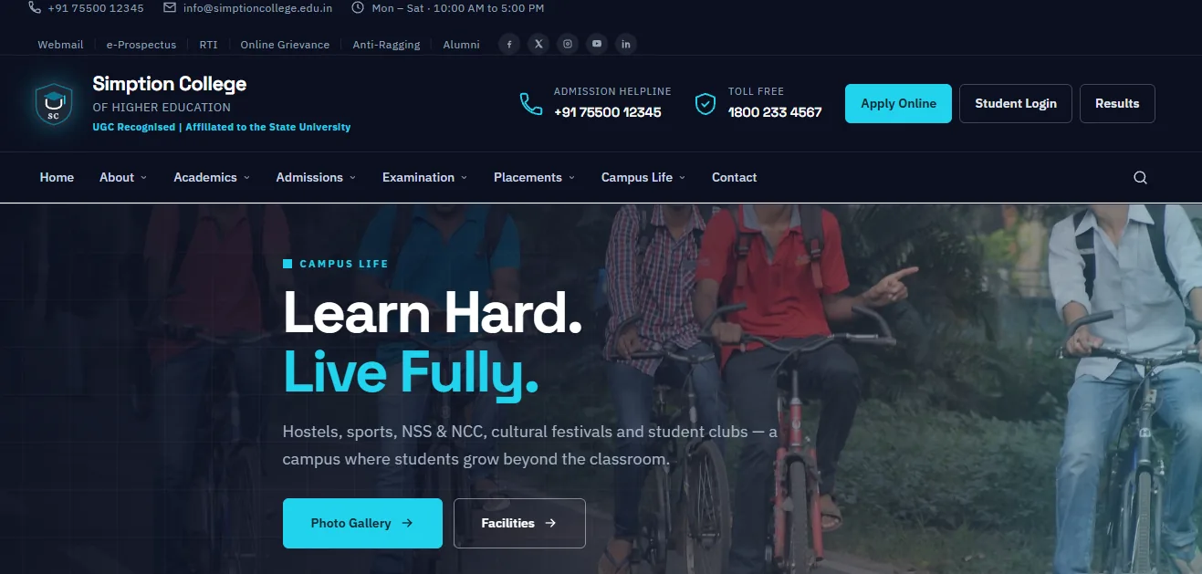 College Website Demo 7 template — demo 7 screenshot